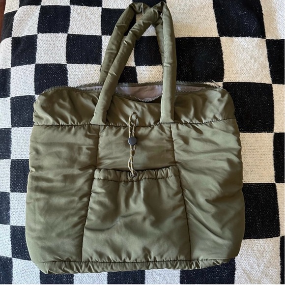 Urban Expressions Handbags - Urban Expression Olive Green Quilted Tote Bag